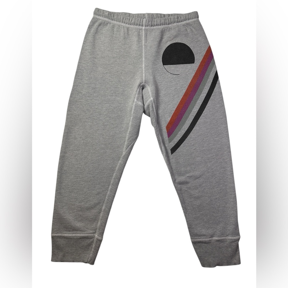FreeCity Grey Graphic Sweatpants M Free City Logo Cotton Joggers USA